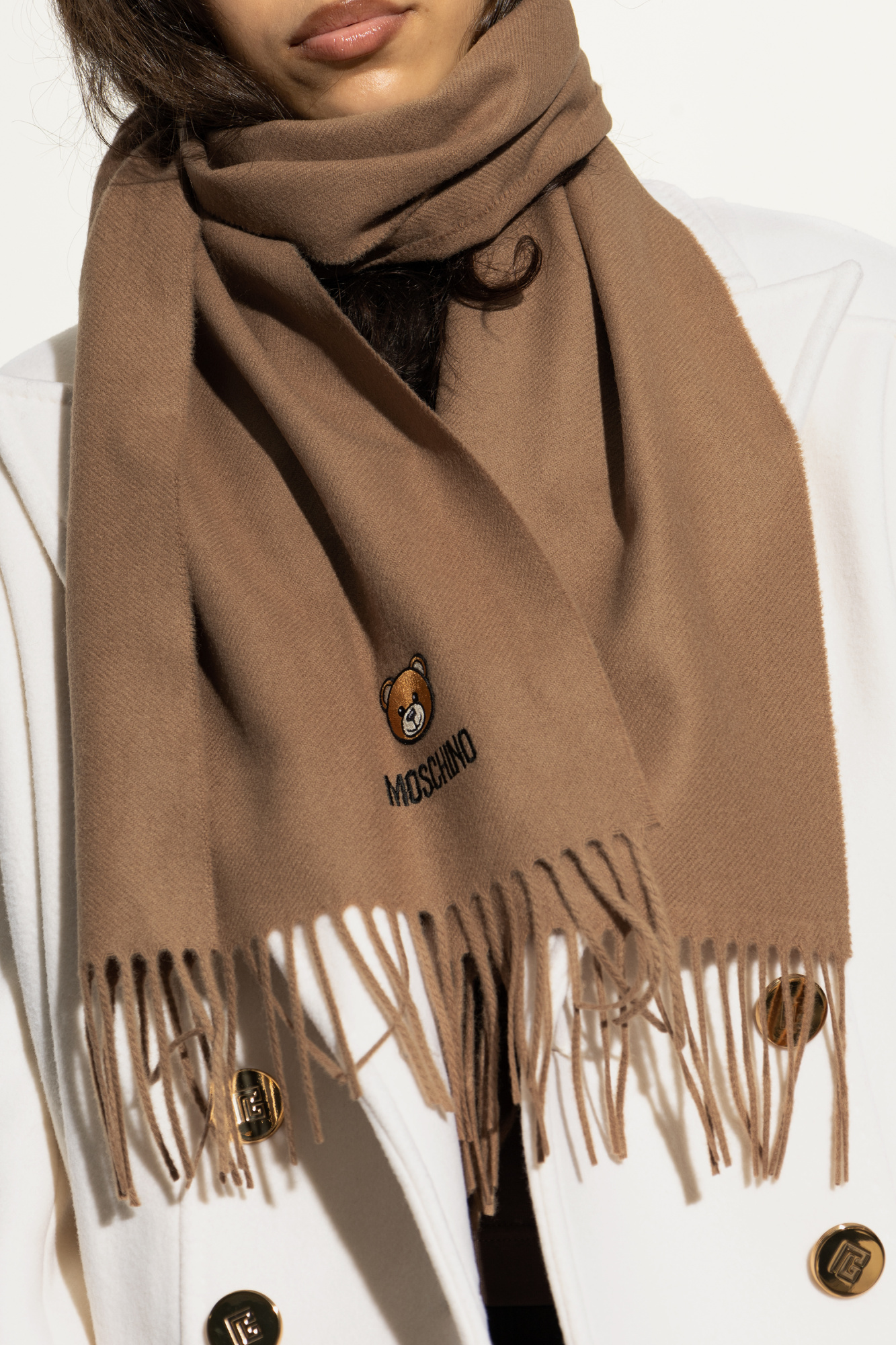 マフラー・ストール TATIANA Snug Checked Wool Blended Muffler MF8108 Beige Designer fashion, Seoul-fully created | W Concept